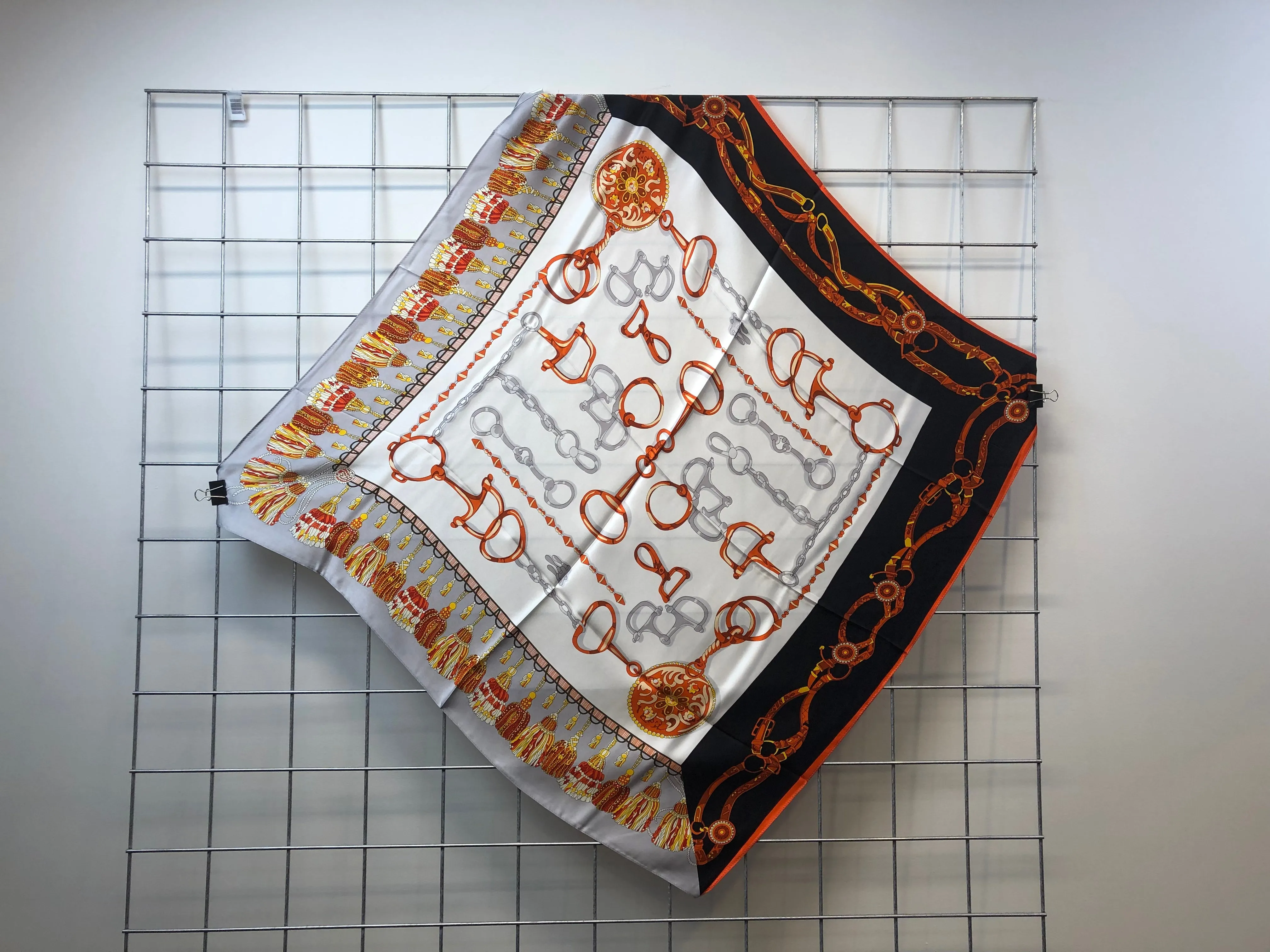 Lady's Square Mulberry Silk Scarf, Square 88cm*88cm, Golden Printed