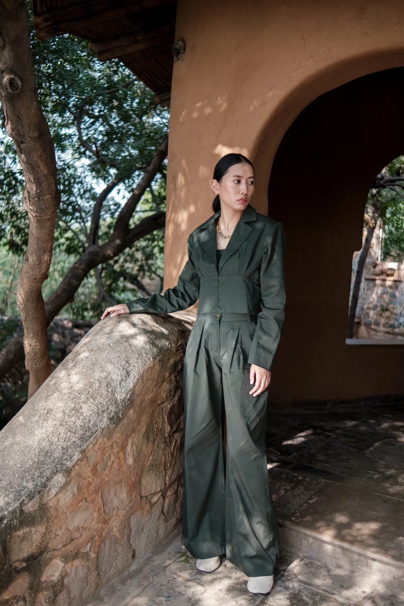The Terra Tribe Deep Green Friday Flared Pants