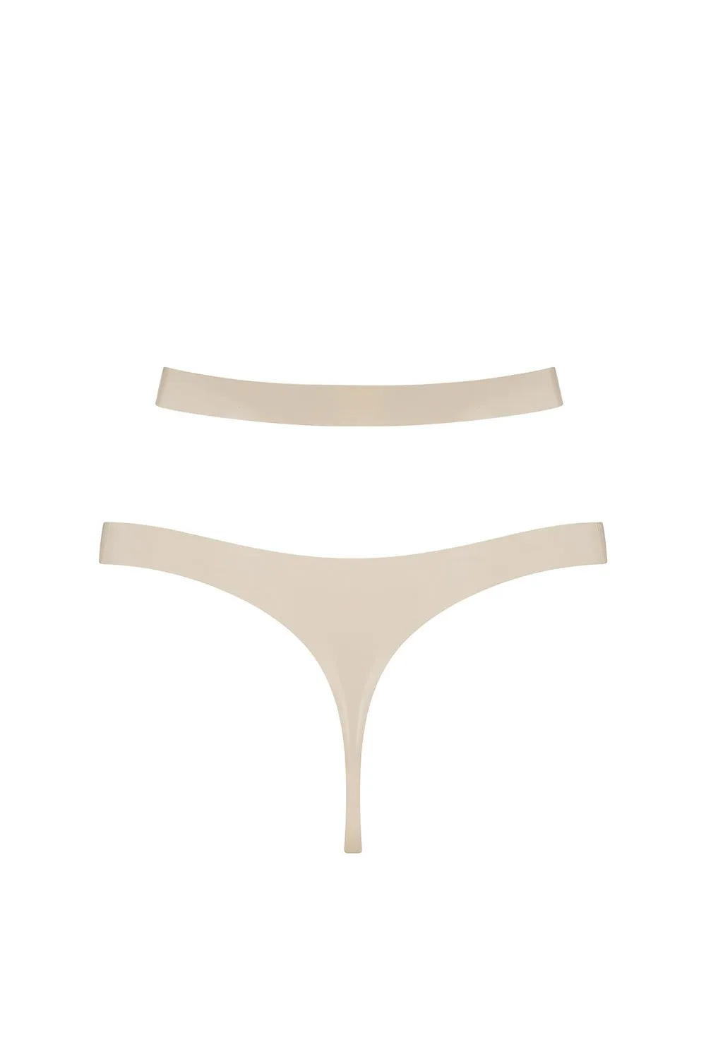 White Ivory Latex Cut Out Thong